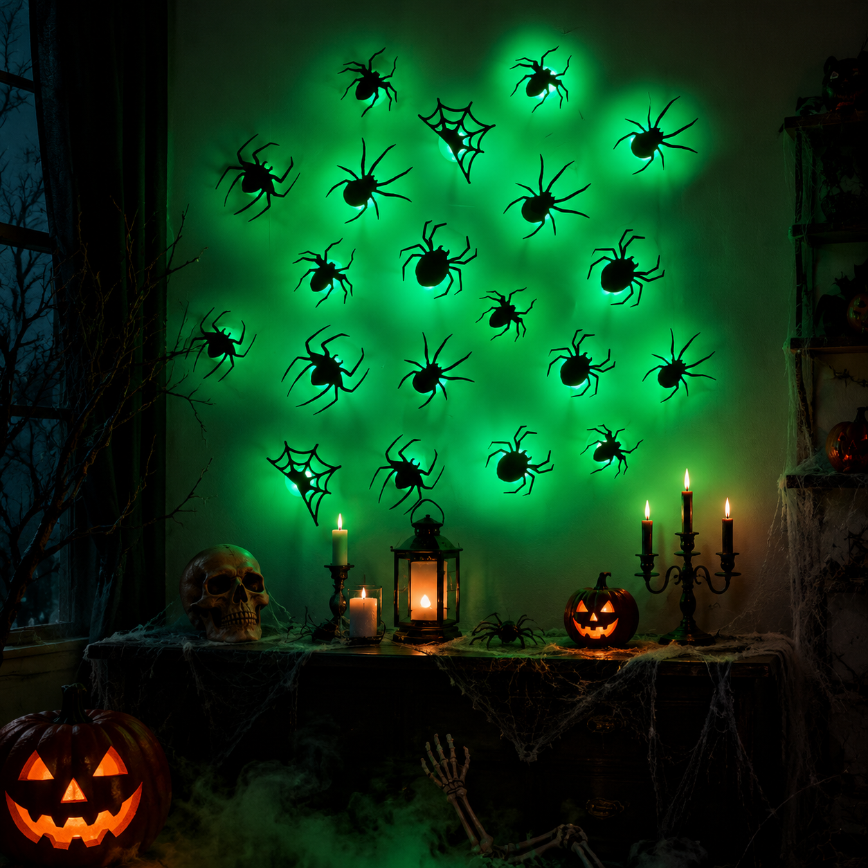 Halloween LED Bat Wall Lights | Peel & Stick Spooky Decor