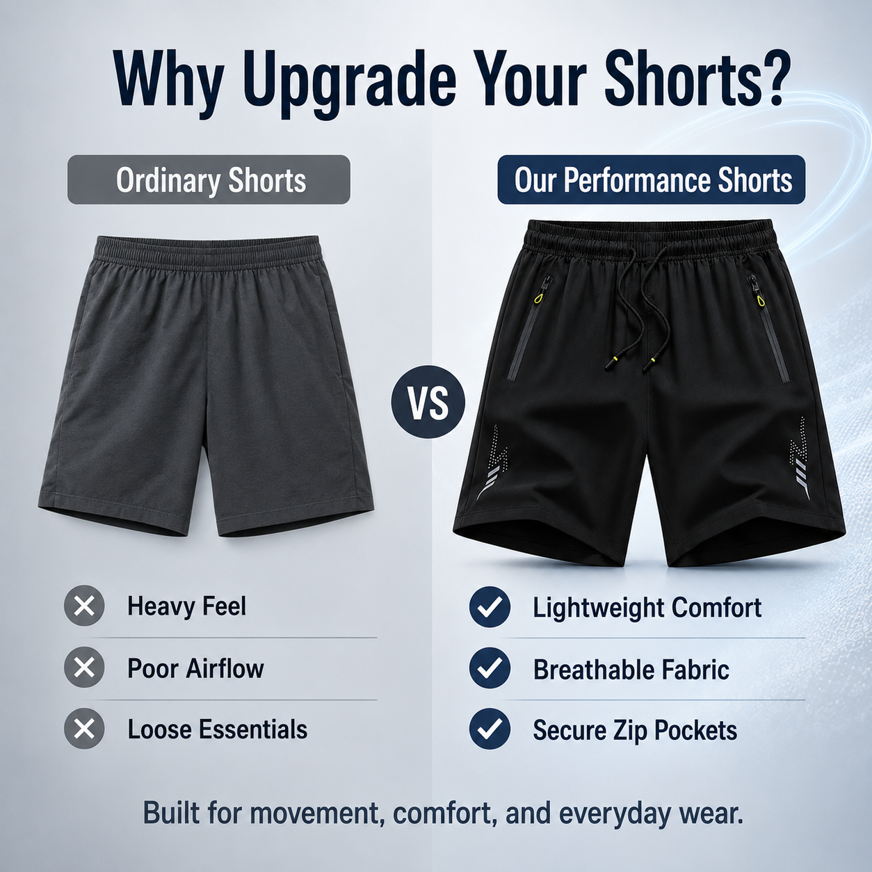 🔥Men’s 3-Pack Lightweight Active Dry-Fit Shorts | Breathable Gym & Lounge Wear with Pockets