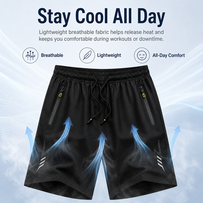🔥Men’s 3-Pack Lightweight Active Dry-Fit Shorts | Breathable Gym & Lounge Wear with Pockets