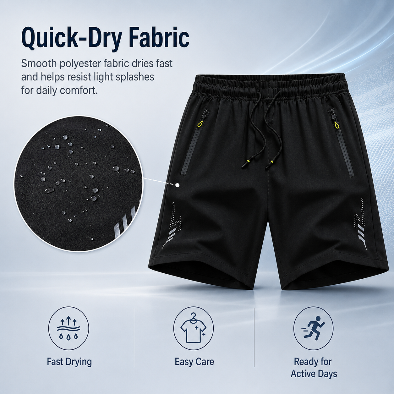 🔥Men’s 3-Pack Lightweight Active Dry-Fit Shorts | Breathable Gym & Lounge Wear with Pockets