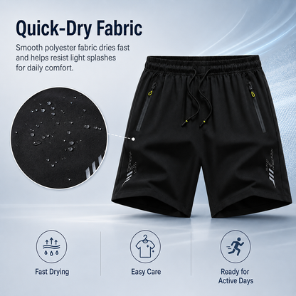 🔥Men’s 3-Pack Lightweight Active Dry-Fit Shorts | Breathable Gym & Lounge Wear with Pockets