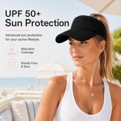 ☀️Women's High Ponytail Sun Visor Hat for Sun Protection