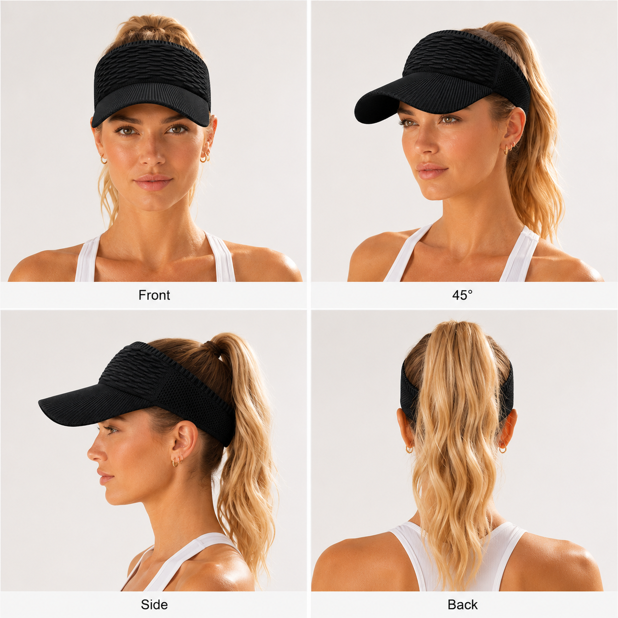 ☀️Women's High Ponytail Sun Visor Hat for Sun Protection