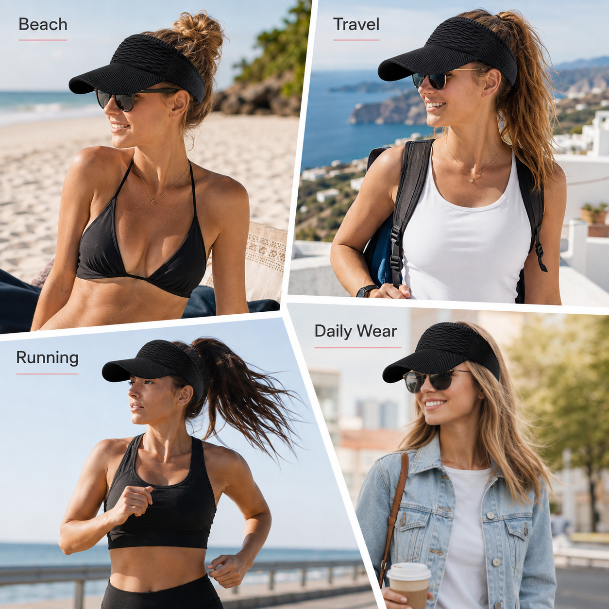 ☀️Women's High Ponytail Sun Visor Hat for Sun Protection