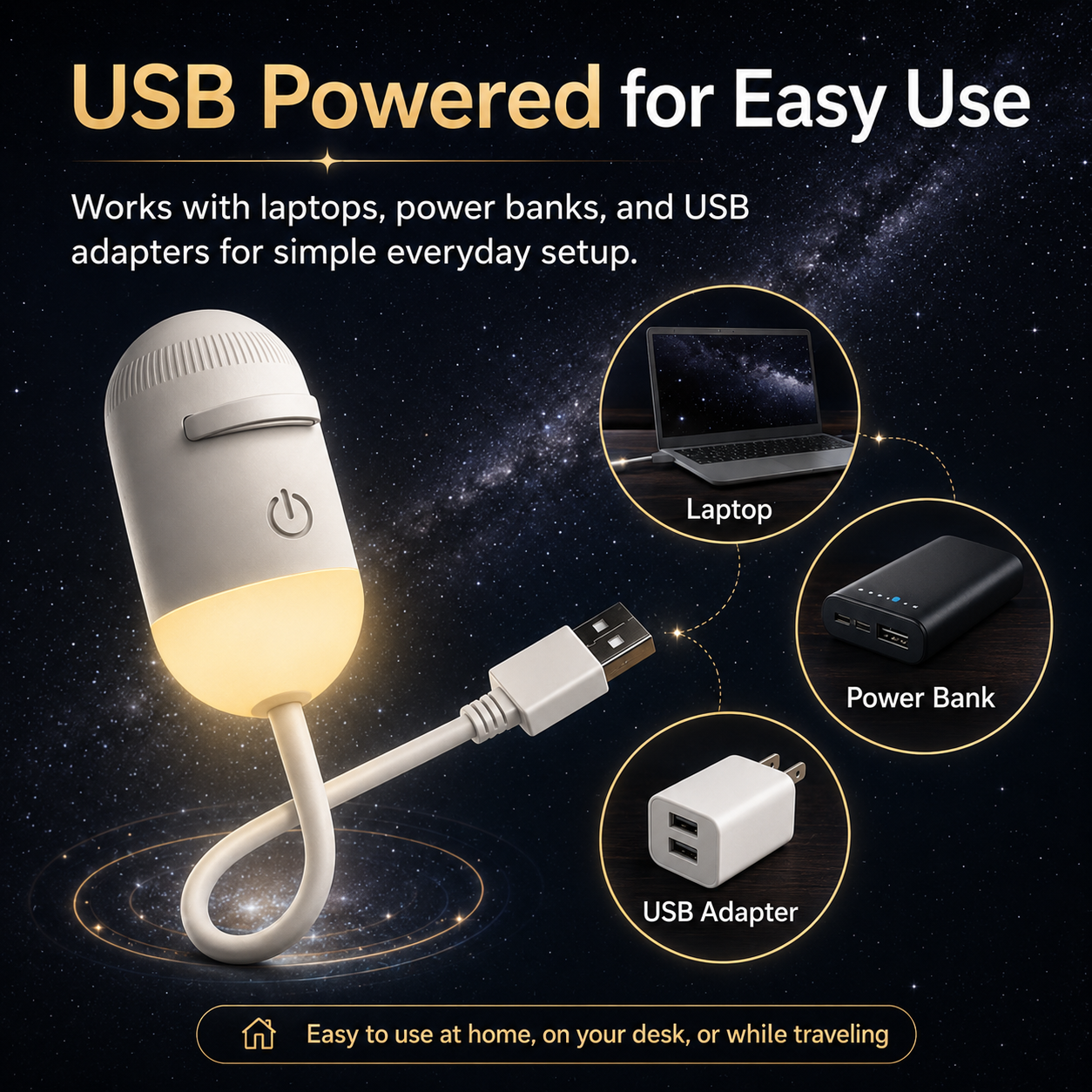 🌌2-in-1 Galaxy Projector & Warm Night Light – USB Starry Sky Lamp