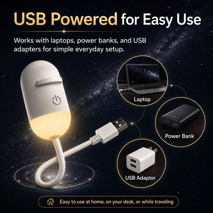 🌌2-in-1 Galaxy Projector & Warm Night Light – USB Starry Sky Lamp