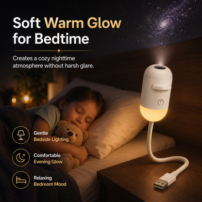 🌌2-in-1 Galaxy Projector & Warm Night Light – USB Starry Sky Lamp