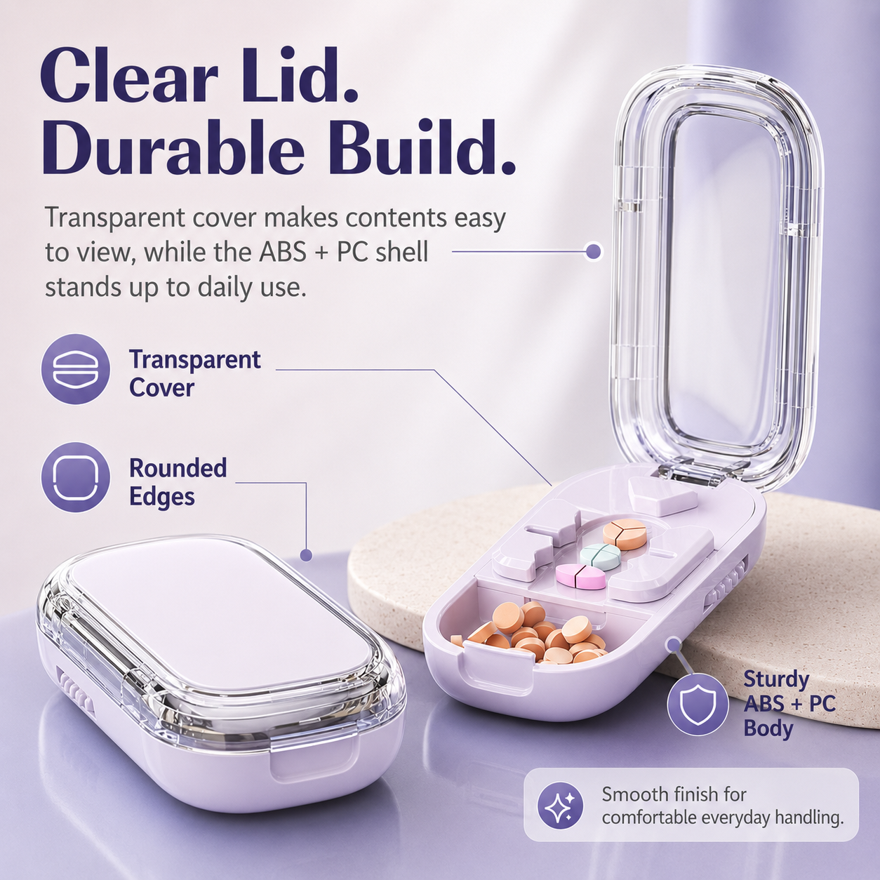 💊Upgrade-Designed Compact 3-in-1 Pill Splitter Organizer