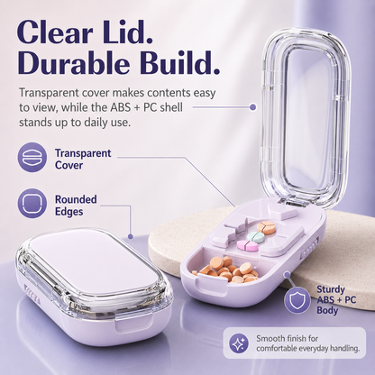 💊Upgrade-Designed Compact 3-in-1 Pill Splitter Organizer