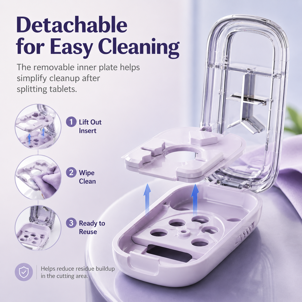 💊Upgrade-Designed Compact 3-in-1 Pill Splitter Organizer