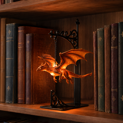 🐉 Floating Dragon Bookshelf Lamp – Magical Night Light for Readers