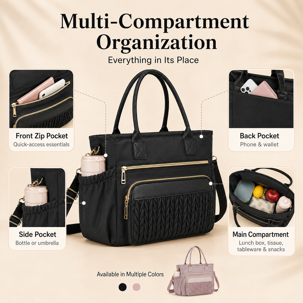 👜 Leakproof Lunch Tote – Straps, Pockets & Chill