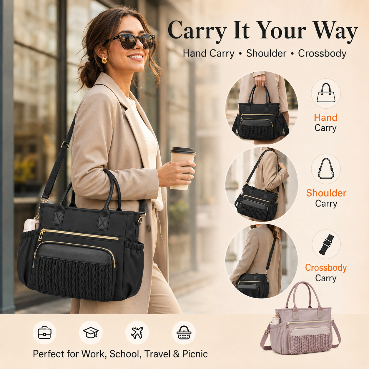 👜 Leakproof Lunch Tote – Straps, Pockets & Chill