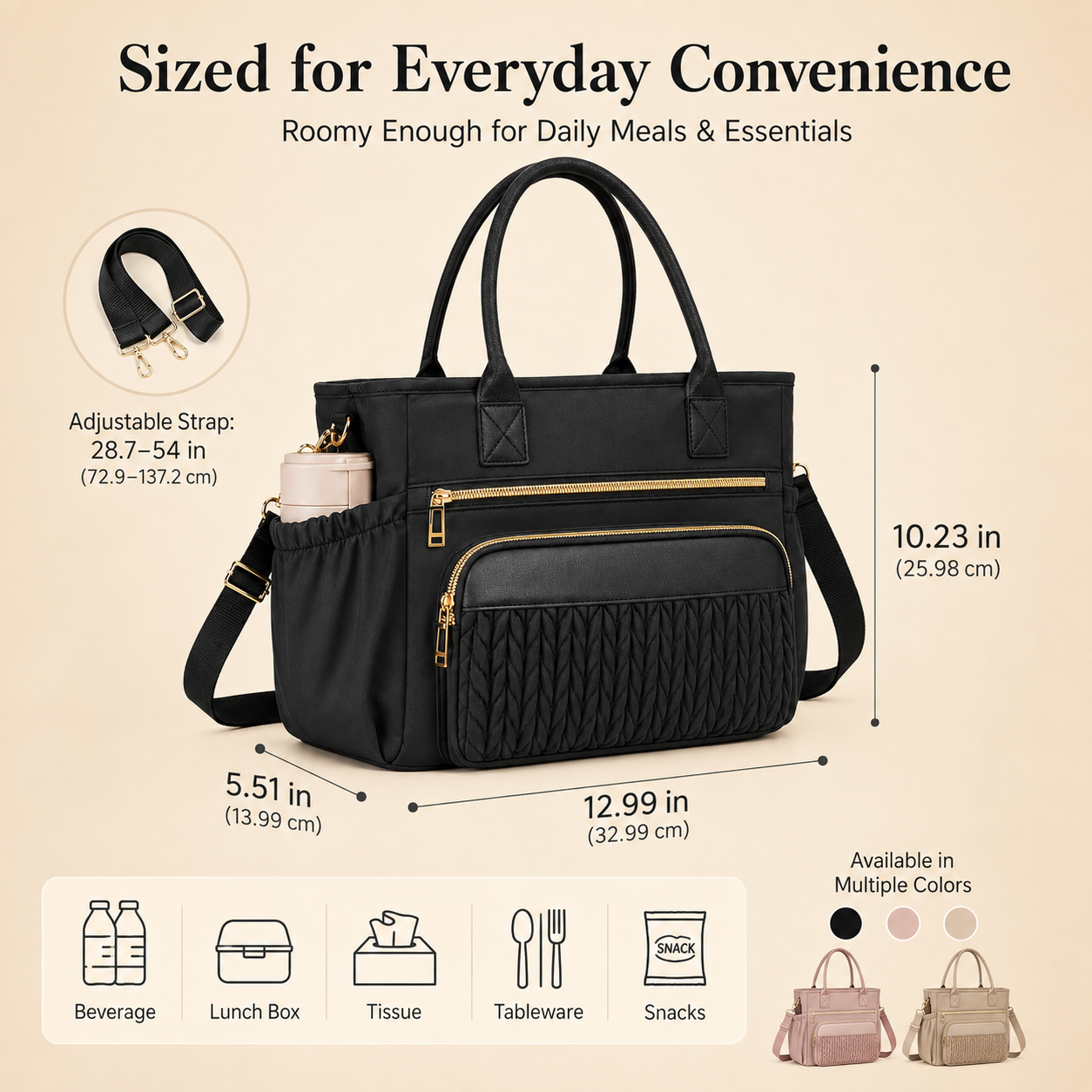 👜 Leakproof Lunch Tote – Straps, Pockets & Chill