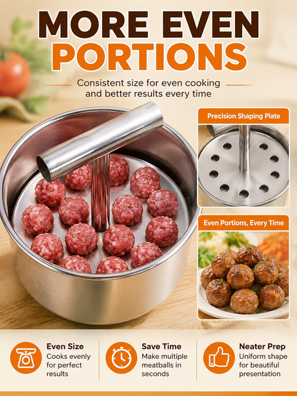 🍳 Kitchen Deal ✨ Stainless Steel Manual Dumpling & Fish Ball Maker for Quick, Easy Homemade Meals