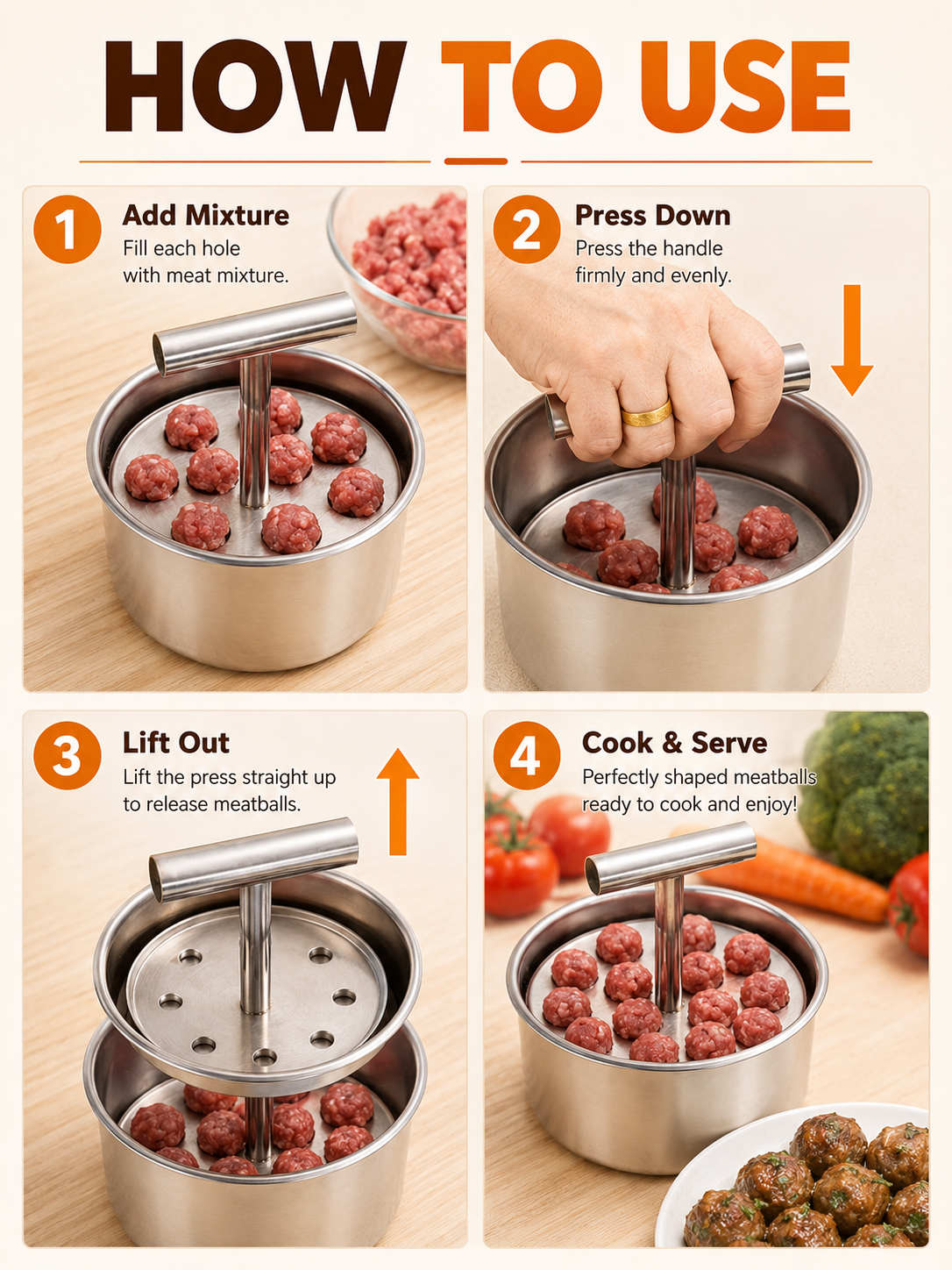 🍳 Kitchen Deal ✨ Stainless Steel Manual Dumpling & Fish Ball Maker for Quick, Easy Homemade Meals
