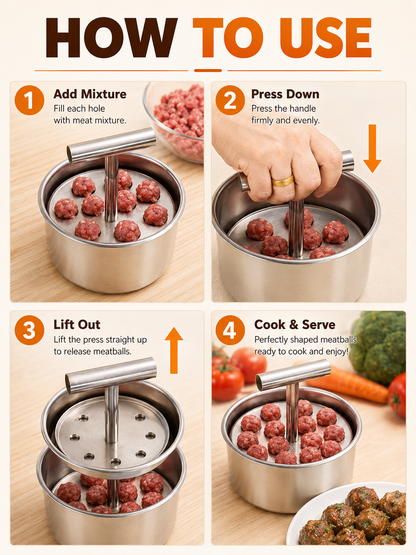 🍳 Kitchen Deal ✨ Stainless Steel Manual Dumpling & Fish Ball Maker for Quick, Easy Homemade Meals