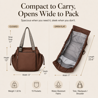 👜 The Ultimate Everyday Tote – 15 Pockets, Work & Diaper Ready