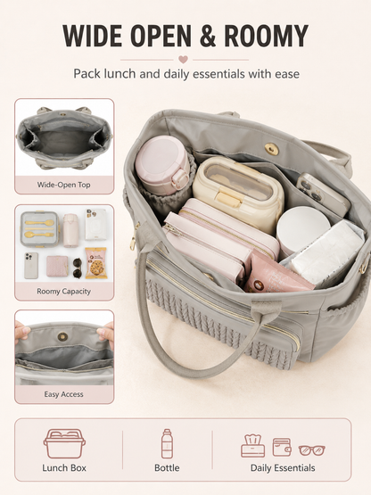 🎒 Back-to-School Pick ✨ Insulated Leakproof Lunch Tote with Adjustable Straps & Side Pockets