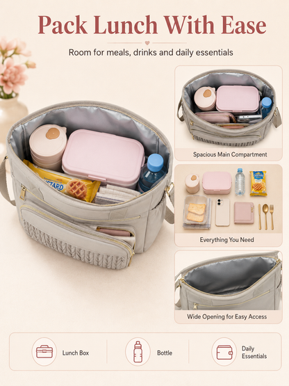 🎒 Back-to-School Pick ✨ Insulated Leakproof Lunch Tote with Adjustable Straps & Side Pockets