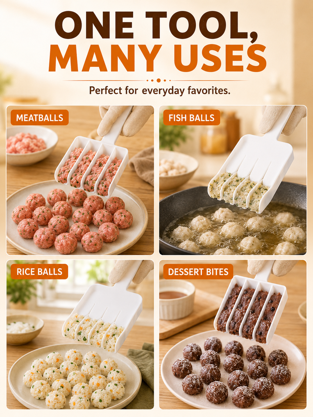 🥟 Kitchen Helper ✨ Multi-Function Dumpling & Meatball Maker for Quick, Easy Food Shaping