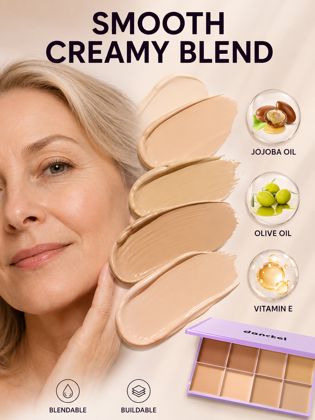 💄 Beauty Must-Have ✨ 8-Color Cream Concealer Palette for Full Coverage, Color Correction & Contouring