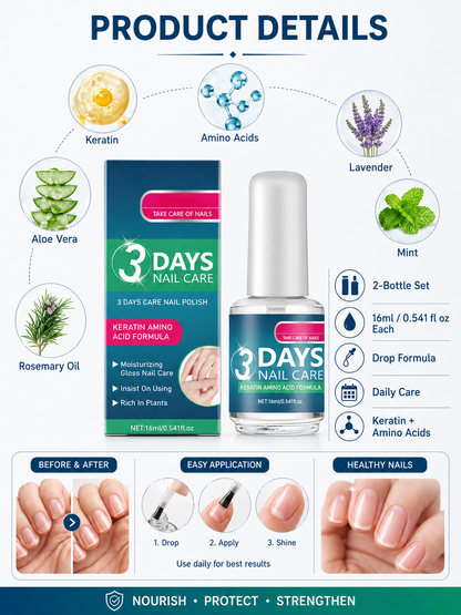 🔥💅 Nail Care Special ✨ Keratin & Amino Acid Nail Serum for Stronger, Hydrated Nails