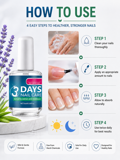 🔥💅 Nail Care Special ✨ Keratin & Amino Acid Nail Serum for Stronger, Hydrated Nails