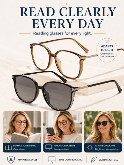 🔥 Limited Time Reading Glasses 🤓💙💙 Stylish photochromic anti-blue light reading glasses
