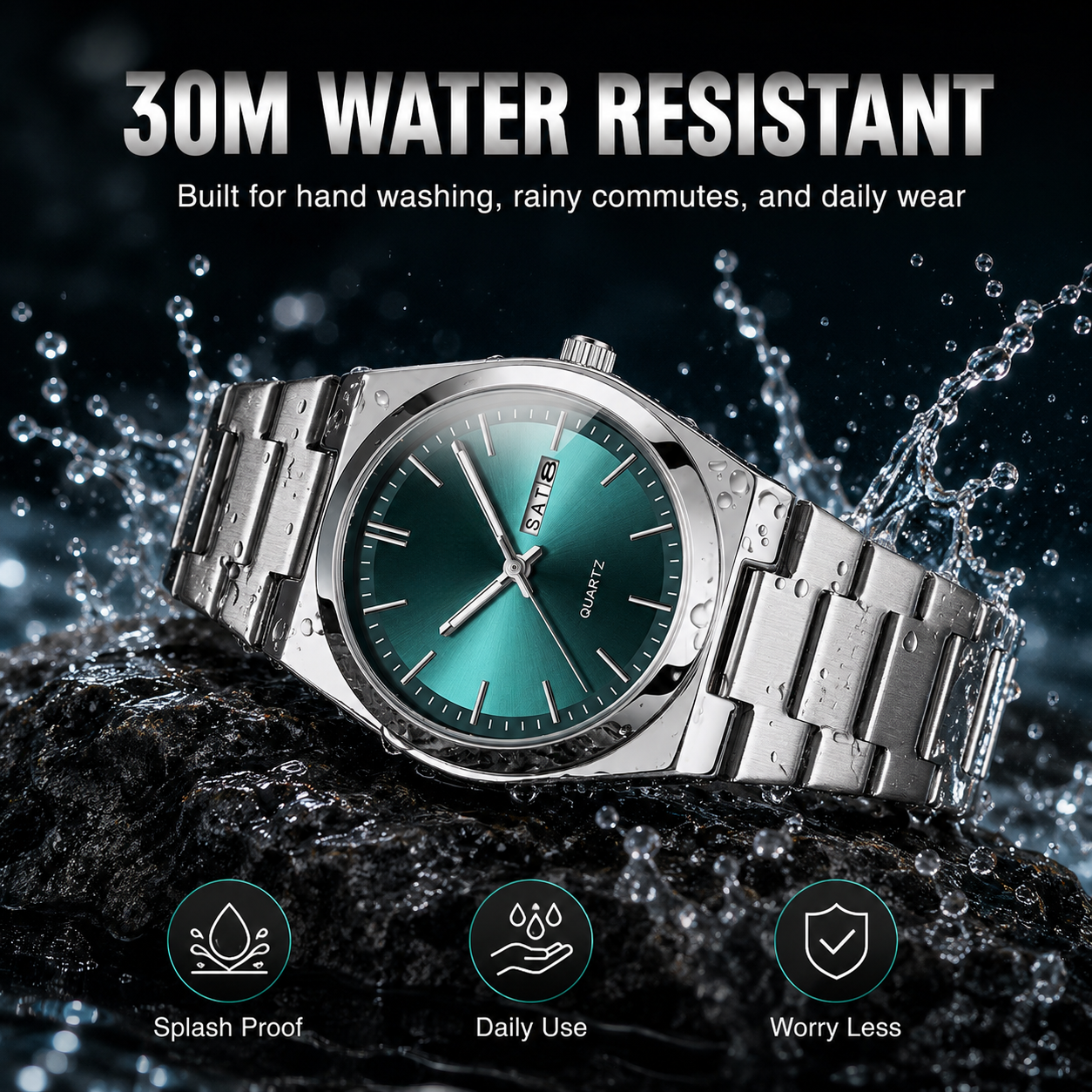 ⌚ Steel Quartz Watch – Casual Business, Party & Daily Wear