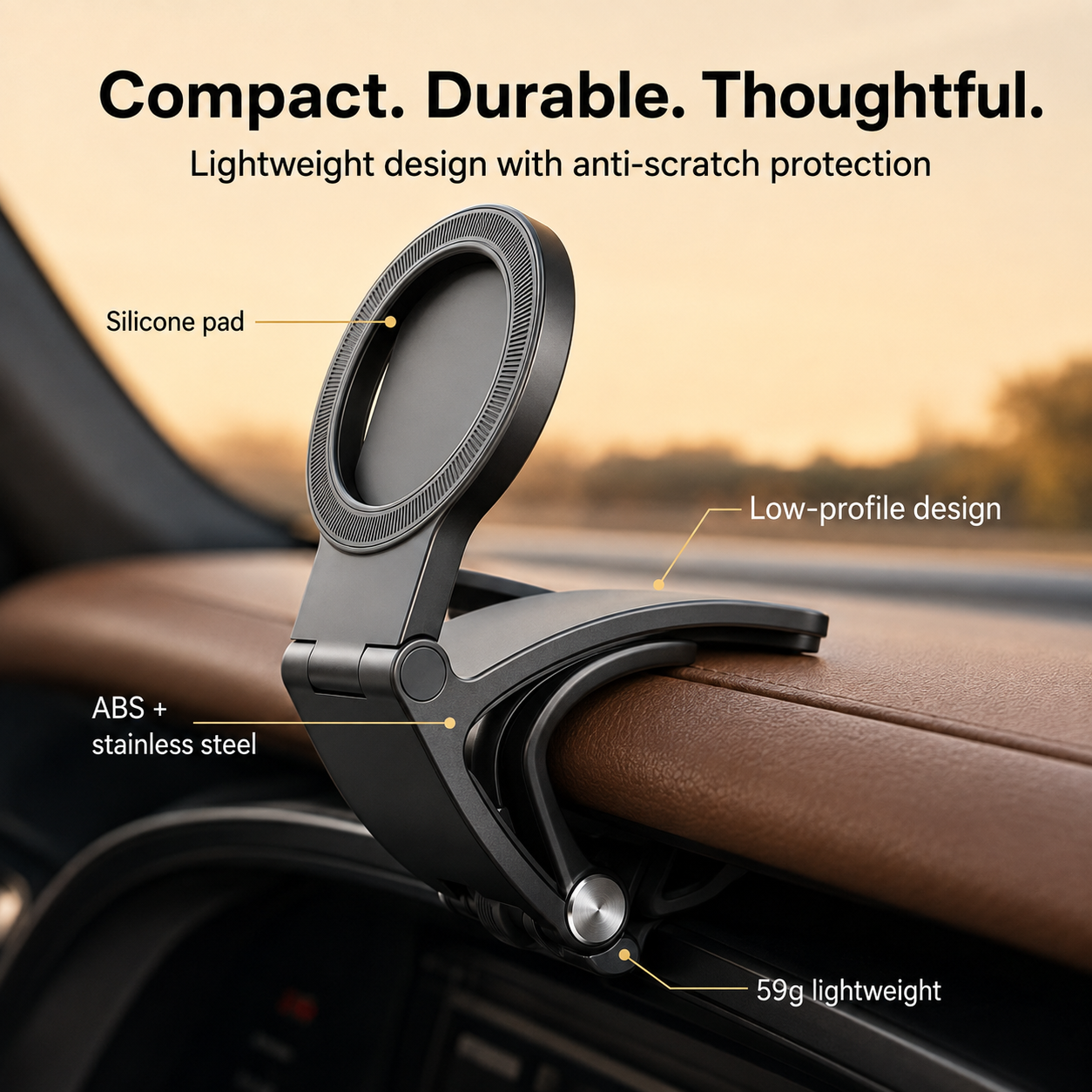 🧲 Magnetic Car Phone Mount – Hands-Free Clip, Fits All iPhones
