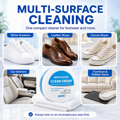 🧽 Multi-Purpose No-Wash Cleaner Cream | Stain-Removing Solid for Sneakers, Leather & Car Interiors