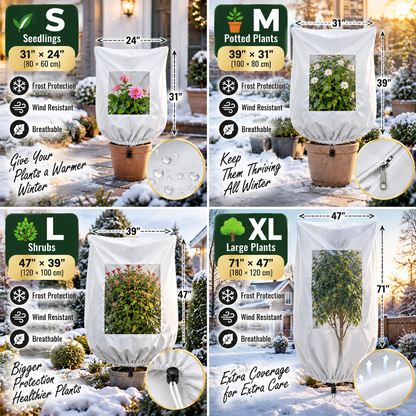 🌿 WINTER GARDEN ESSENTIAL | Plant Frost Protection Cover – Breathable Reusable Cover for Shrubs, Pots & Young Trees