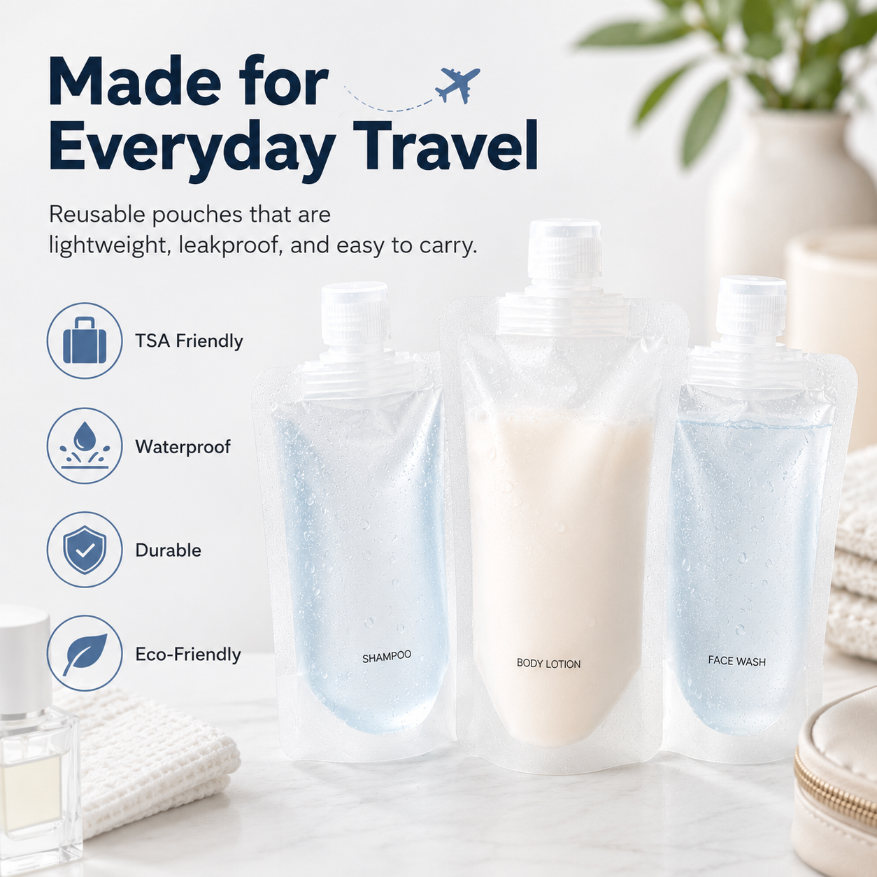 Reusable Leakproof Travel Packing Bags