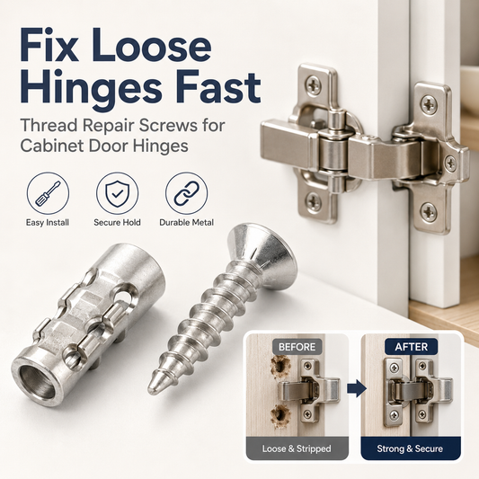 🔩6x14mm Door Hinge Repair Screws & Wall Anchors Pack