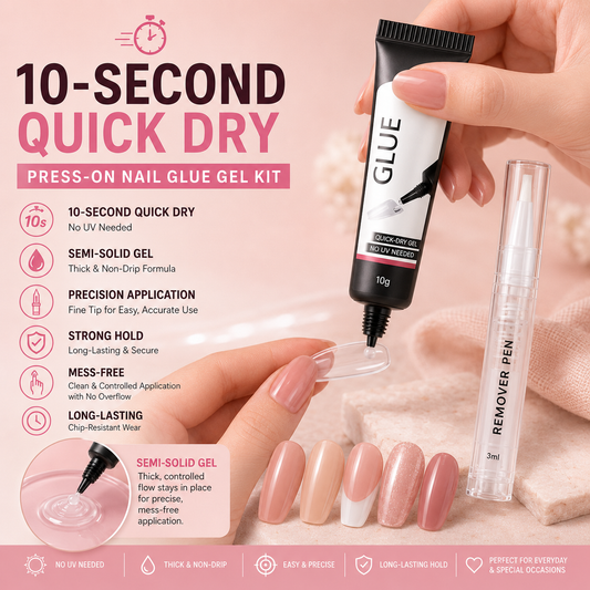 ⚡ HOT SALE | Quick-Dry Nail Glue Gel Kit