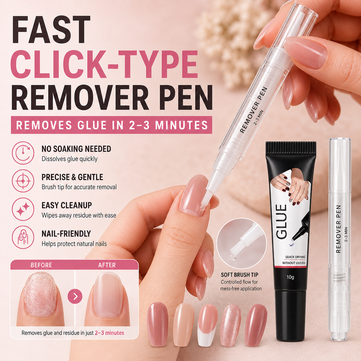⚡ HOT SALE | Quick-Dry Nail Glue Gel Kit