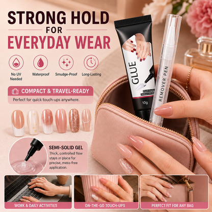 ⚡ HOT SALE | Quick-Dry Nail Glue Gel Kit