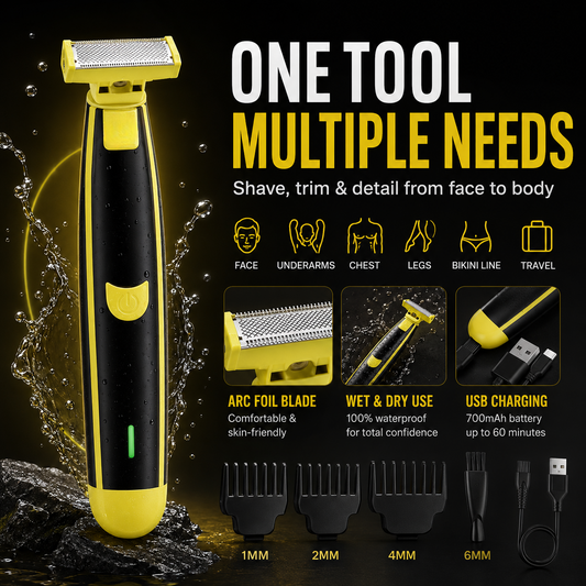 🪒 All-in-One Wet/Dry Shaver – Body Grooming Set for Him & Her ✨