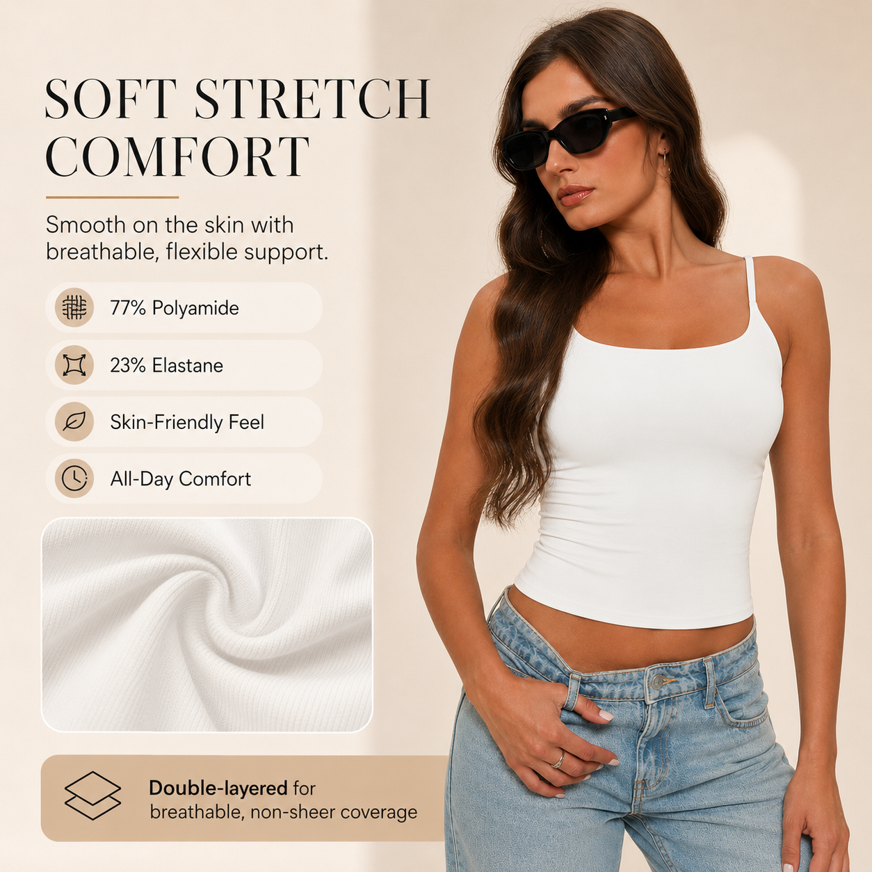 🔥 Sexy & Versatile Square Neck Cami