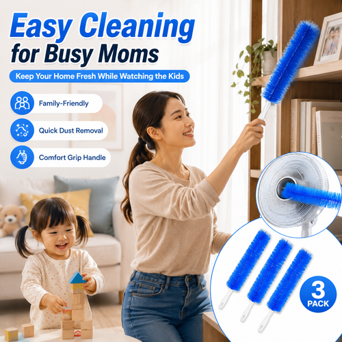 Bendable Microfiber Head,Reusable Dust Remover,Fan Cleaner Brush,Duster,Cleaner Brush,Washable,ldeal for Ceiling Fan Blades,Curtains,Air Vents,Cars Et.