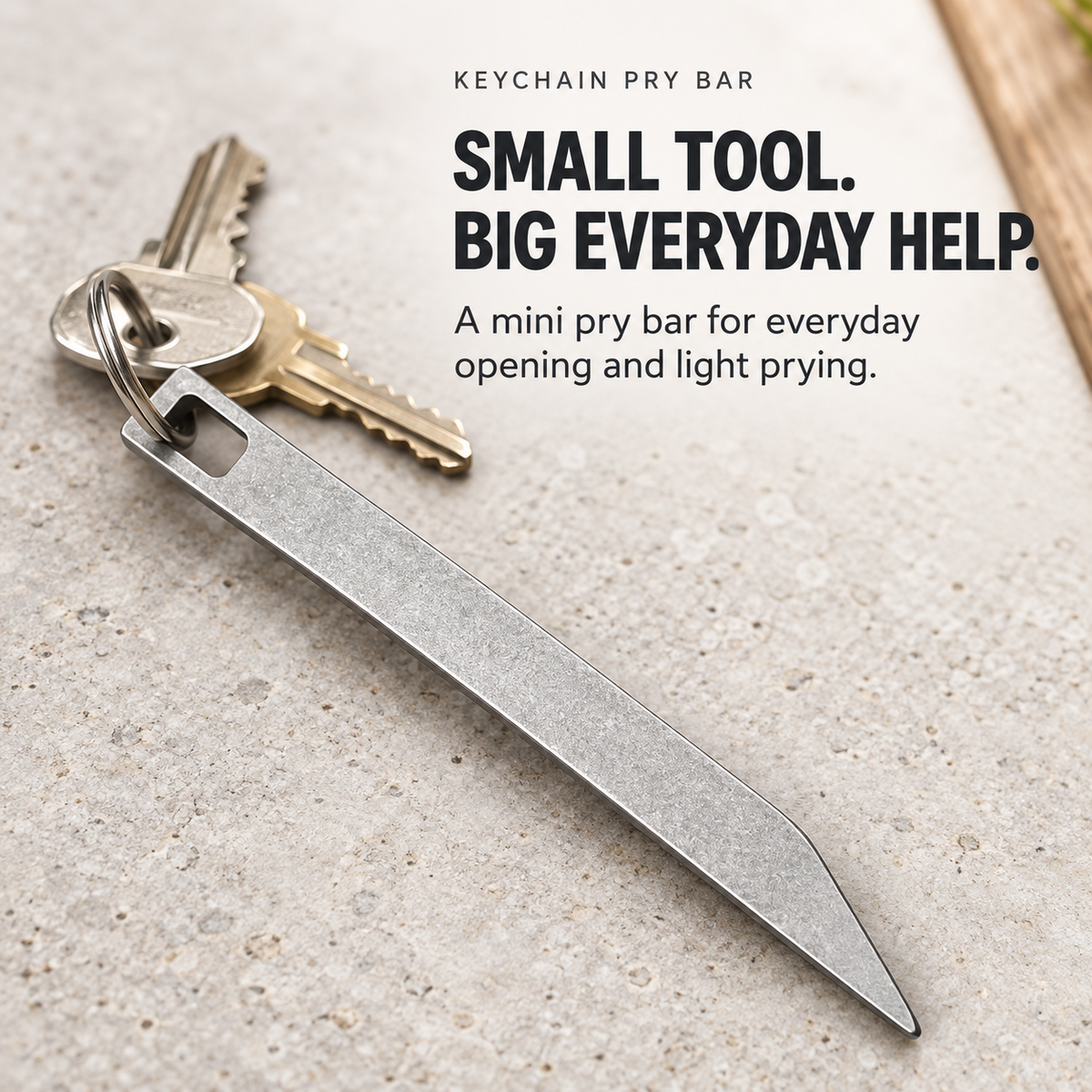 🔑 Tiny Crowbar Keyring – Compact Pry Tool for Everyday Opening & Lifting