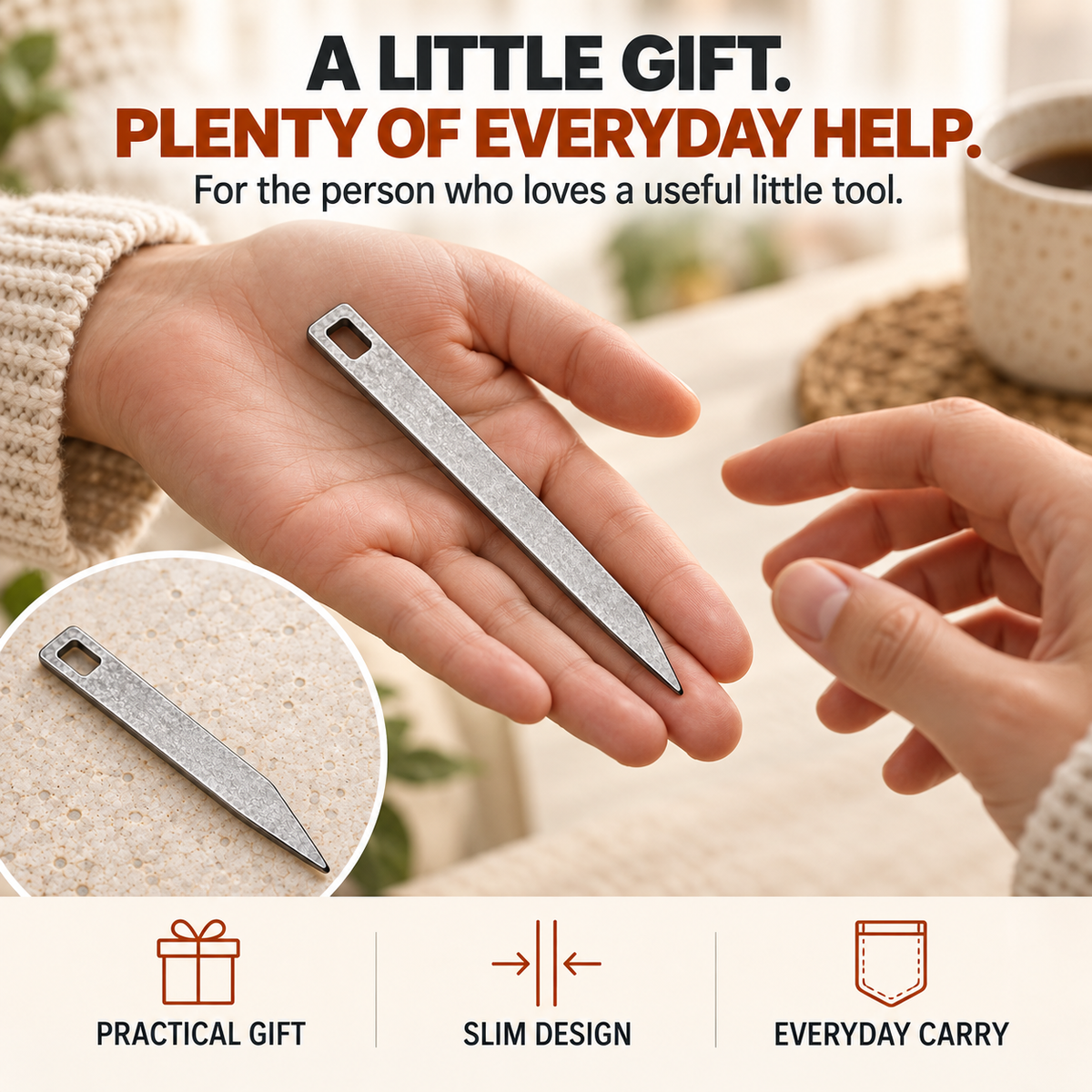 🔑 Tiny Crowbar Keyring – Compact Pry Tool for Everyday Opening & Lifting