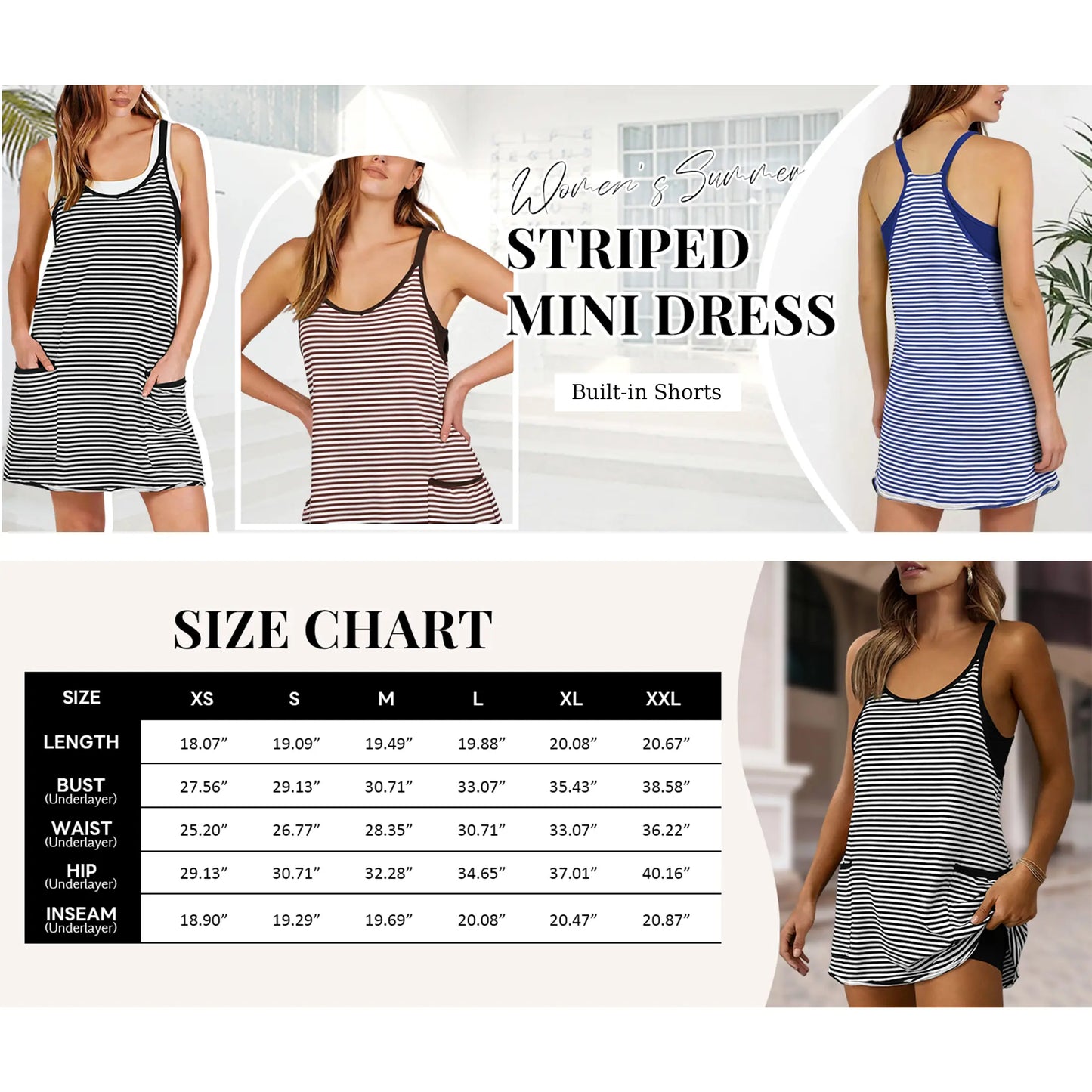 Women's Summer Sleeveless 4th of July Athletic Mini Dress