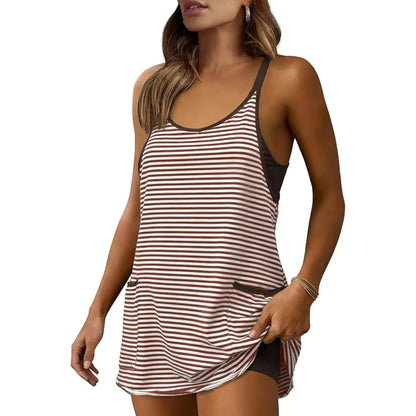 Women's Summer Sleeveless 4th of July Athletic Mini Dress
