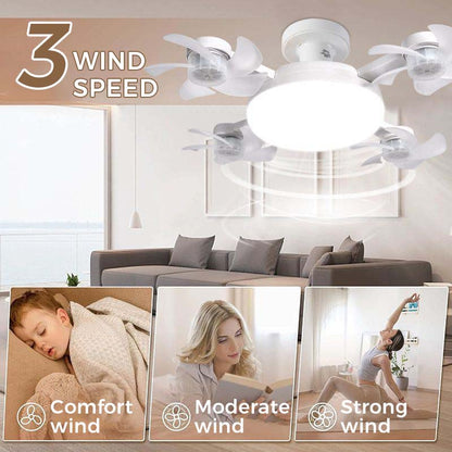 🌼Ceiling Fan Light with Remote, Silent LED Fan & Light 2-in-1 for Bedroom