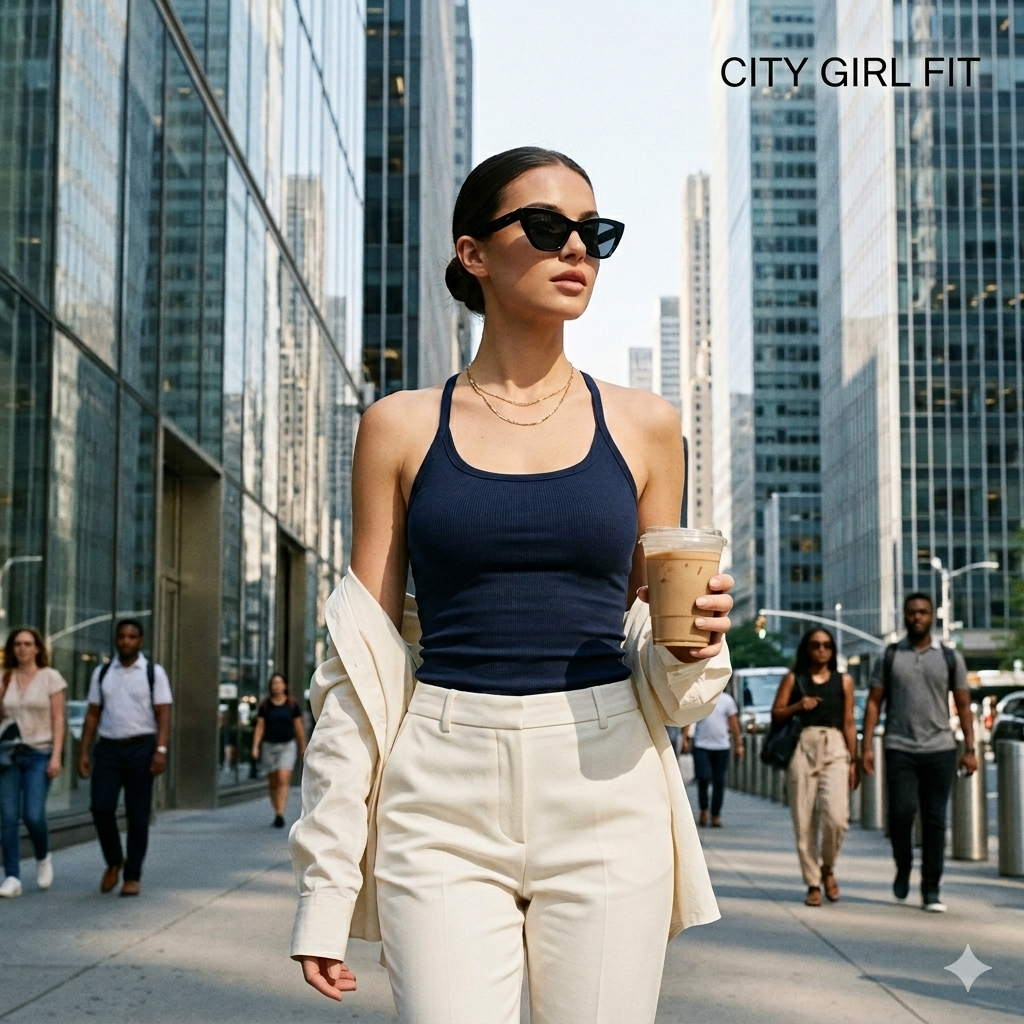 🔥Women's Summer Sexy Slim Fit Ribbed Tank Top with Built-in Bra