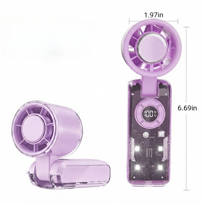 🌪️ 5-in-1 Rechargeable Turbo Fan – Cooling Plate, 199 Speeds, Digital Display, 3600mAh, for Travel & Daily Use