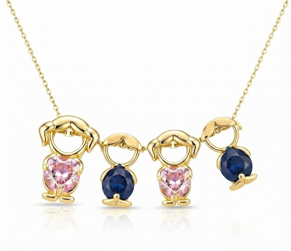 👩‍👧‍👦 Mom and Children Necklace – Meaningful Jewelry for Family Bonding 🌸