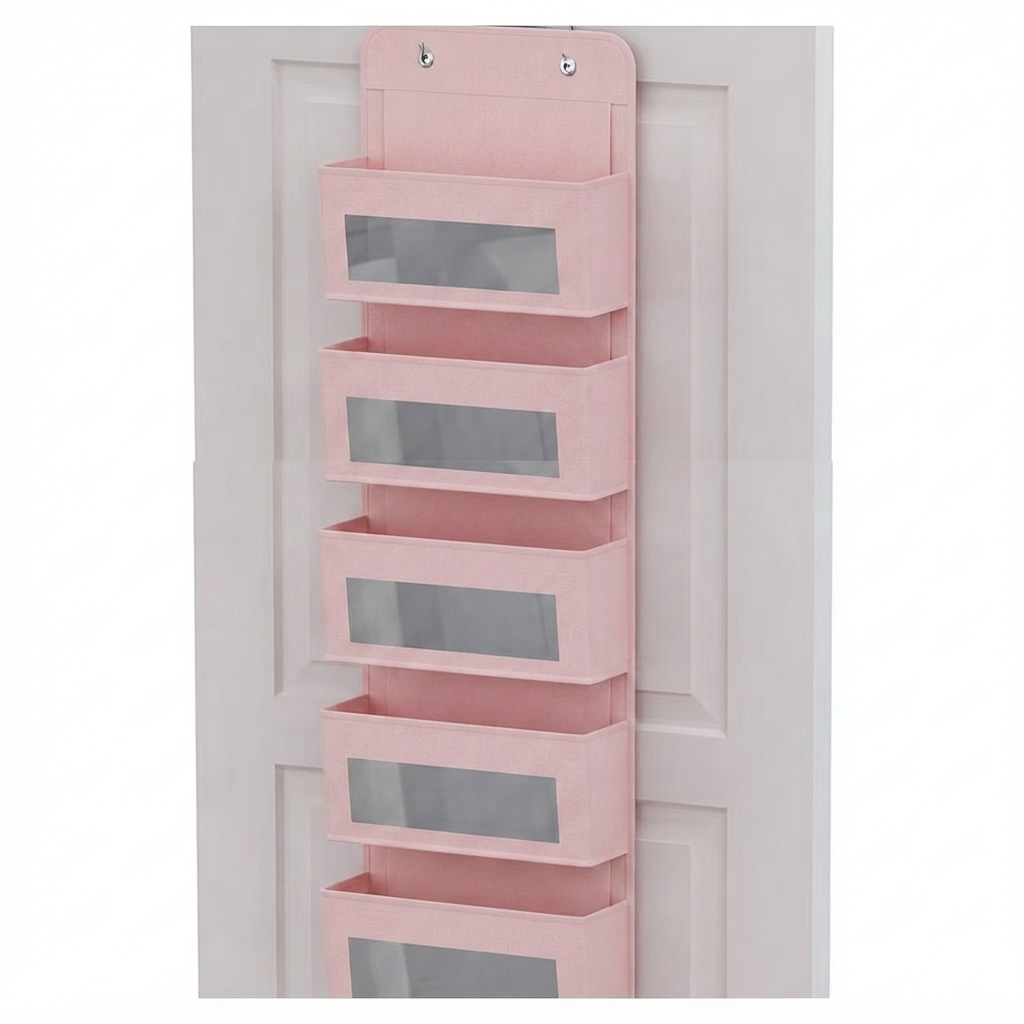 🚪 5-Tier Over Door Organizer – 5 Large Mesh Pockets, Anti-Tilt, 44 lb Capacity, Space Saver for Home